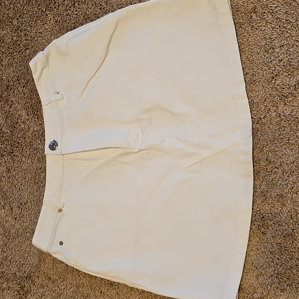 White Jean Miniskirt Size L